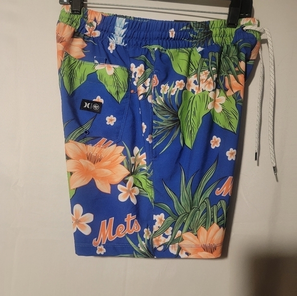 New York Mets Shorts Mens SMALL Blue Swim Board Trunks Hurley 47' Phantom - Picture 8 of 9